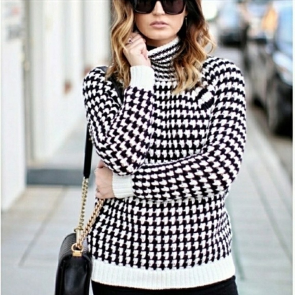 Loft Chunky Open Knit Wool Mock Neck Sweater